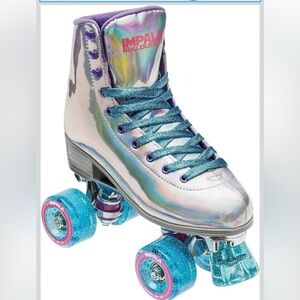 Iridescent Women's Roller Skates with Teal Accents